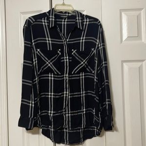 Express flannel shirt black and white